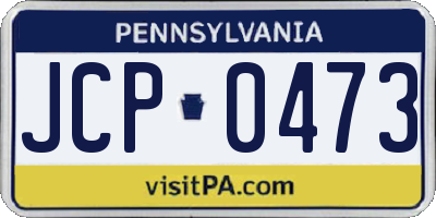 PA license plate JCP0473