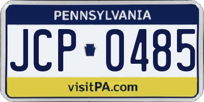 PA license plate JCP0485