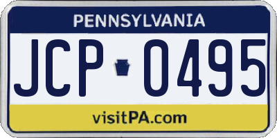 PA license plate JCP0495