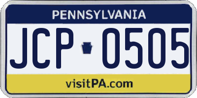 PA license plate JCP0505