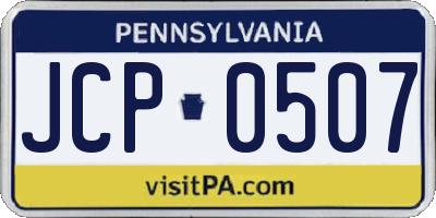 PA license plate JCP0507