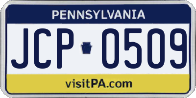 PA license plate JCP0509