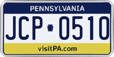 PA license plate JCP0510
