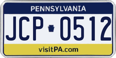PA license plate JCP0512