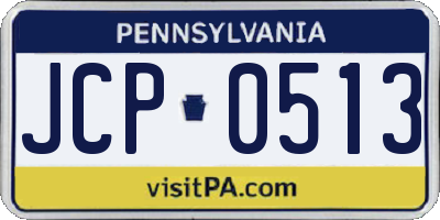 PA license plate JCP0513