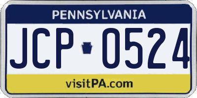 PA license plate JCP0524