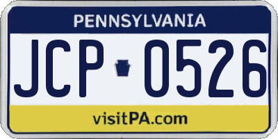 PA license plate JCP0526