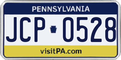 PA license plate JCP0528