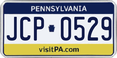 PA license plate JCP0529