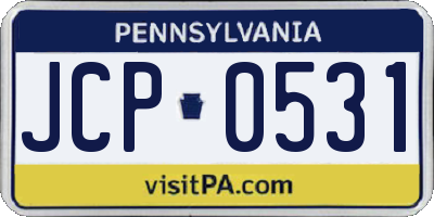 PA license plate JCP0531