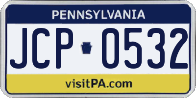PA license plate JCP0532