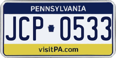 PA license plate JCP0533