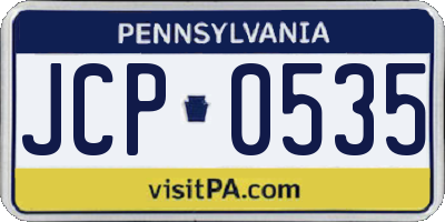 PA license plate JCP0535