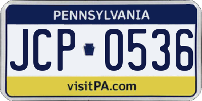 PA license plate JCP0536