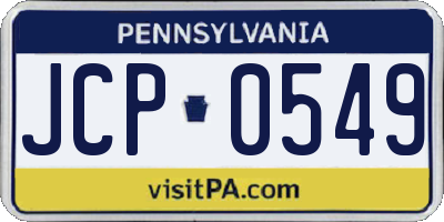 PA license plate JCP0549