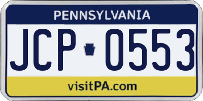 PA license plate JCP0553