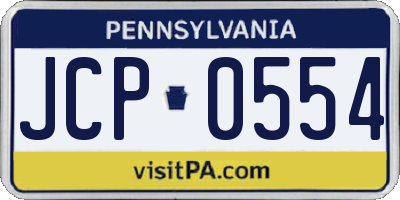 PA license plate JCP0554