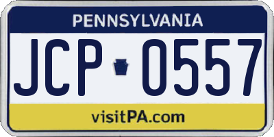 PA license plate JCP0557