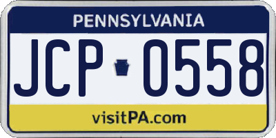 PA license plate JCP0558