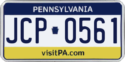 PA license plate JCP0561