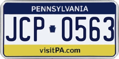 PA license plate JCP0563