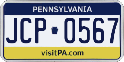 PA license plate JCP0567
