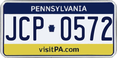PA license plate JCP0572
