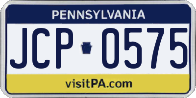 PA license plate JCP0575