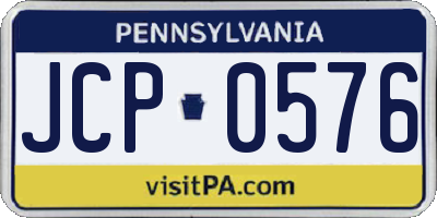PA license plate JCP0576