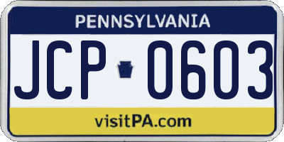 PA license plate JCP0603