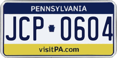 PA license plate JCP0604