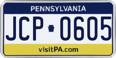 PA license plate JCP0605