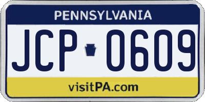 PA license plate JCP0609