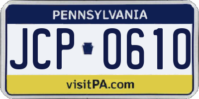 PA license plate JCP0610