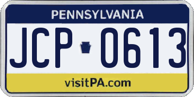 PA license plate JCP0613
