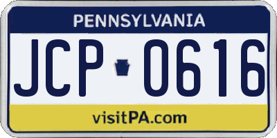 PA license plate JCP0616