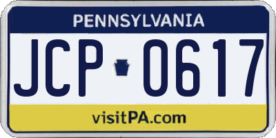 PA license plate JCP0617