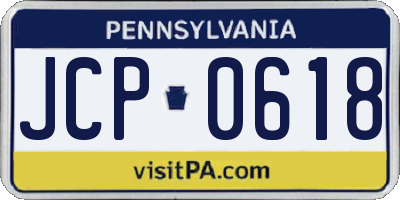 PA license plate JCP0618