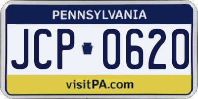 PA license plate JCP0620