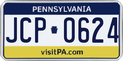 PA license plate JCP0624