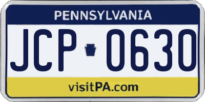 PA license plate JCP0630