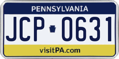 PA license plate JCP0631