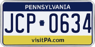 PA license plate JCP0634