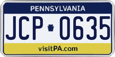 PA license plate JCP0635