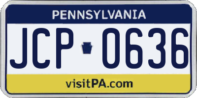 PA license plate JCP0636