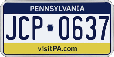 PA license plate JCP0637