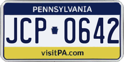 PA license plate JCP0642