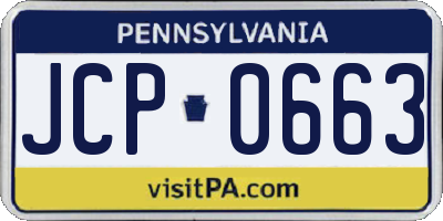 PA license plate JCP0663