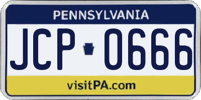 PA license plate JCP0666
