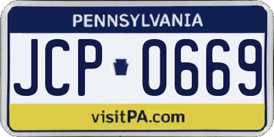 PA license plate JCP0669